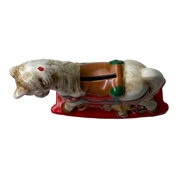 Vintage Porcelain Christmas Rocking Horse Bank - Picture 2 of 6